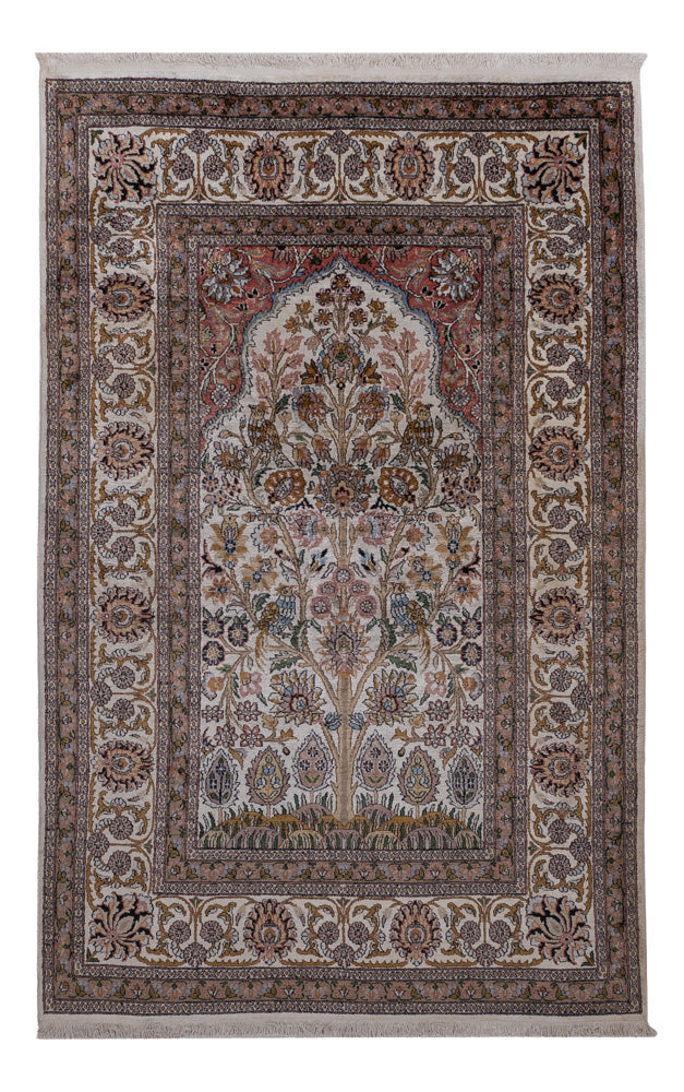 Seda da Caxemira Tapete 186x116cm - Tapete Oriental