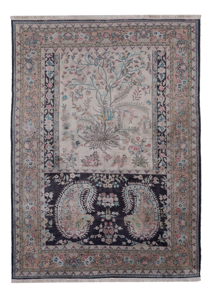 Seda da Caxemira Tapete 178x123cm - Tapete Oriental