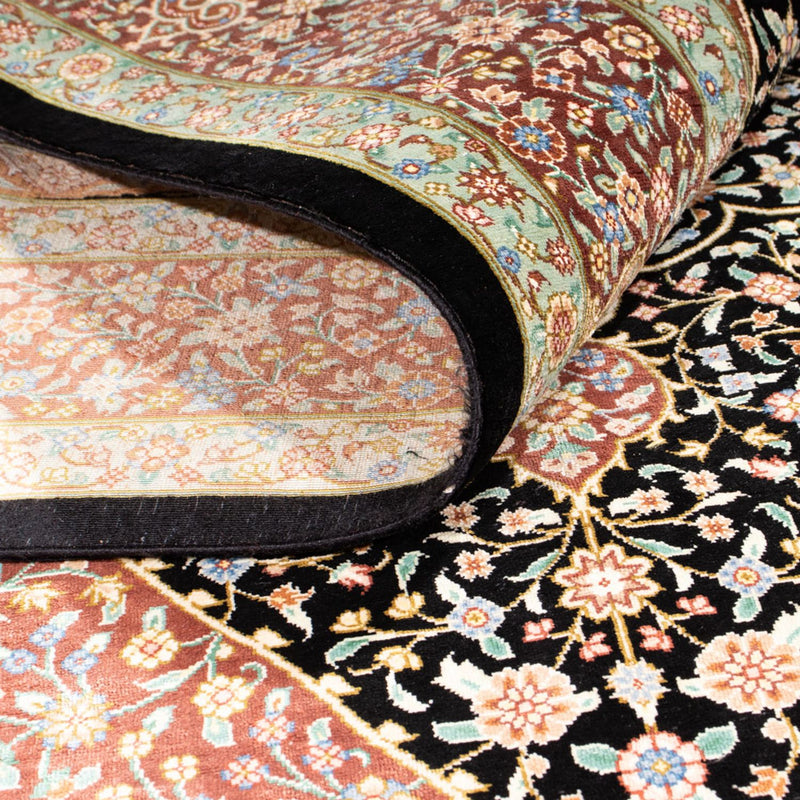 Seidenteppich - Ghom Seide - Premium - 154 x 101 cm - dunkelblau