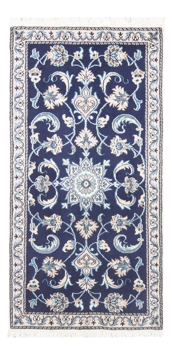 Tapete Persa - Nain - 137 x 71 cm - azul escuro