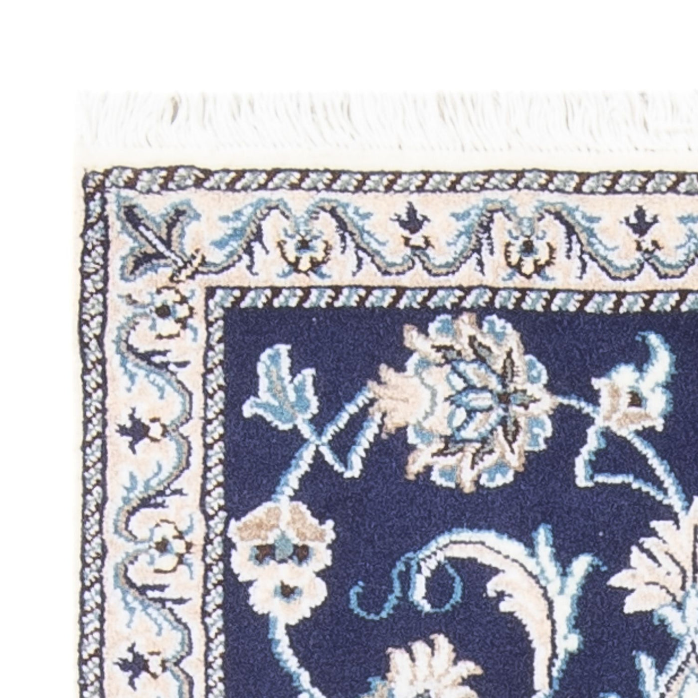 Tapete Persa - Nain - 137 x 71 cm - azul escuro
