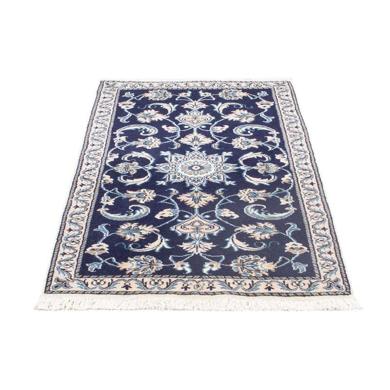 Tapete Persa - Nain - 137 x 71 cm - azul escuro