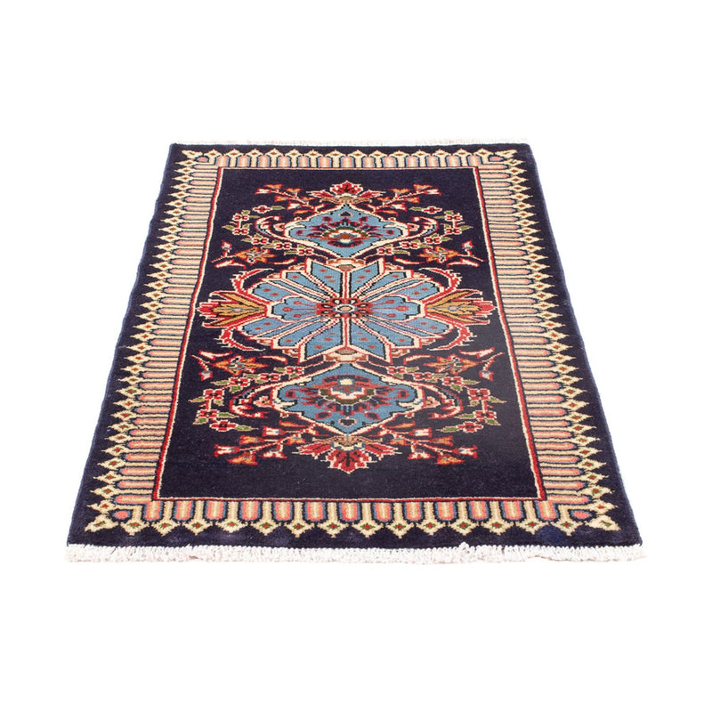 Tapete persa - Keshan - 128 x 64 cm - azul escuro