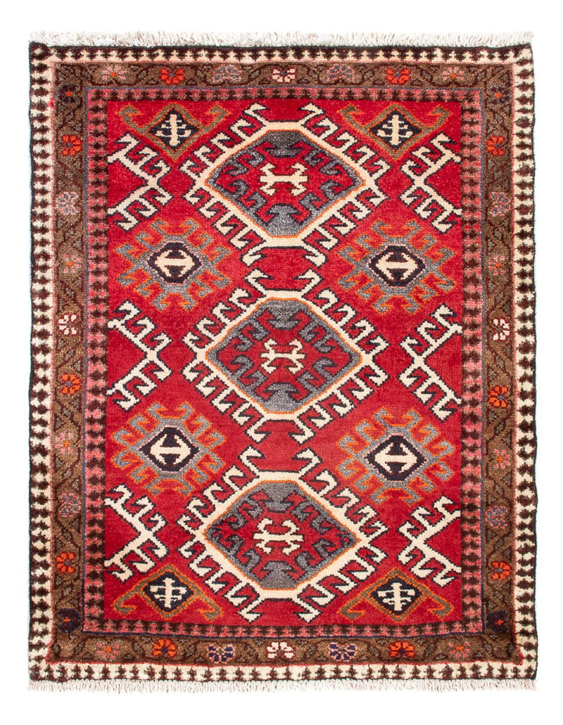Tapete turquaman - 89 x 67 cm - vermelho