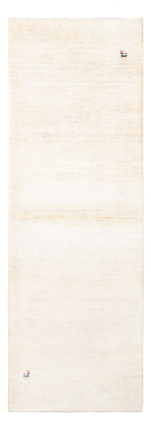 Corredor Tapete Gabbeh - Persa - 247 x 82 cm - branco natural