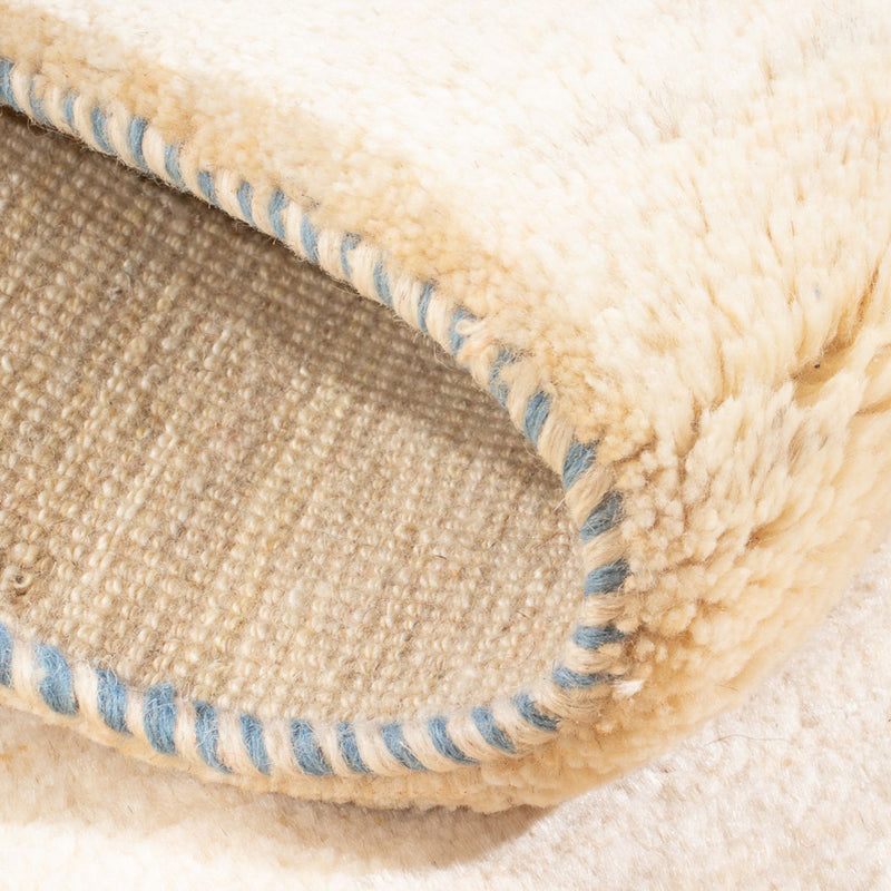 Corredor Tapete Gabbeh - Persa - 247 x 82 cm - branco natural