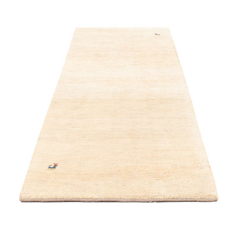 Corredor Tapete Gabbeh - Persa - 247 x 82 cm - branco natural