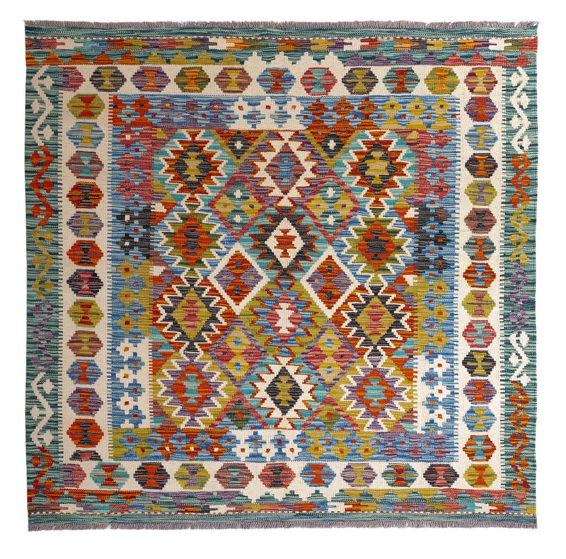 Kilim Maimana Tapete 154x154cm - Tapete de lã