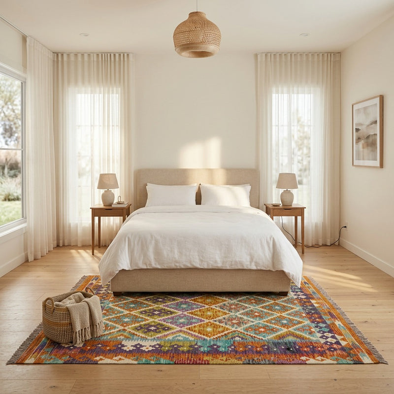 Kilim Maimana Tapete 158x152cm - Tapete de lã