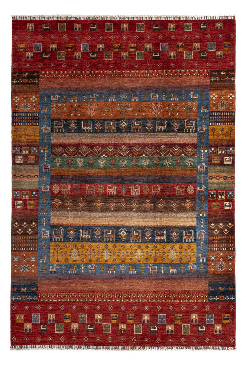Tapete Gabbeh - Loribaft Persa - 244 x 176 cm - multicolorido