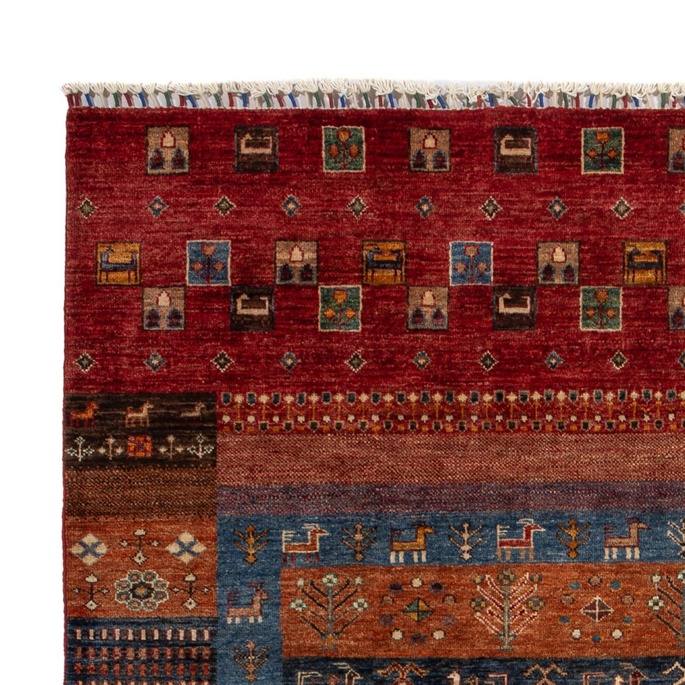 Tapete Gabbeh - Loribaft Persa - 244 x 176 cm - multicolorido