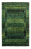 Loribaft Tapete 126x192cm - Perserteppich Wollteppich - Rectangular / Verde / 126 x 192 cm Rectangular