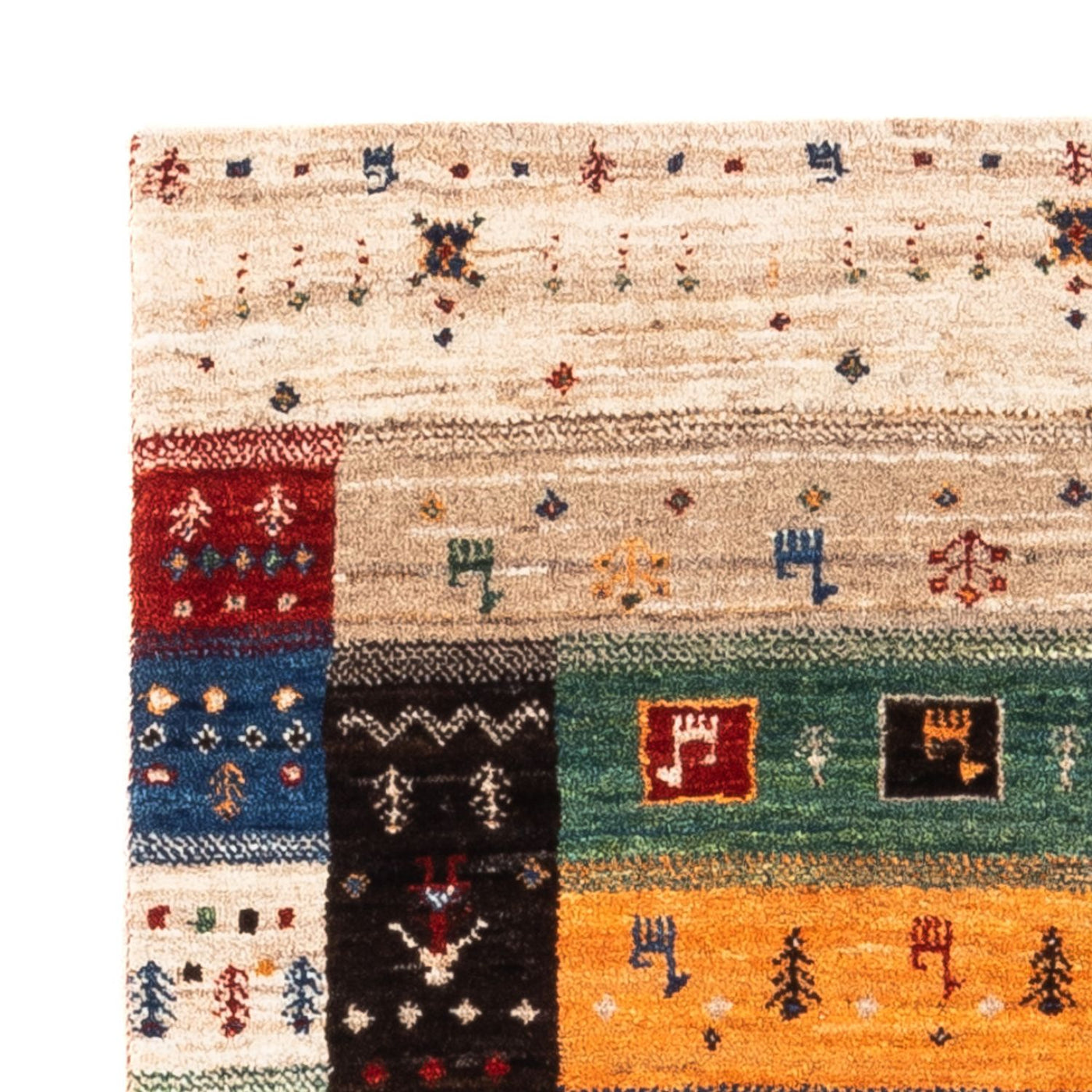 Tapete Gabbeh - Loribaft Persa - Real - 124 x 83 cm - multicolorido