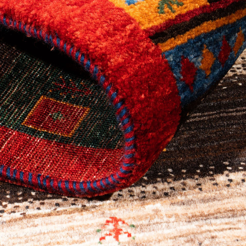 Tapete Gabbeh - Loribaft Persa - Real - 140 x 86 cm - multicolorido