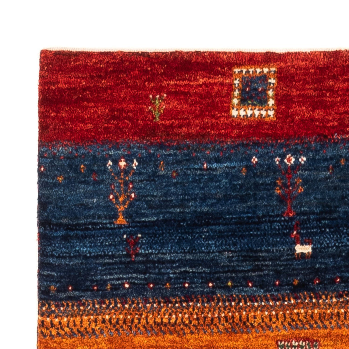 Tapete Gabbeh - Loribaft Persa - Real - 135 x 85 cm - multicolorido