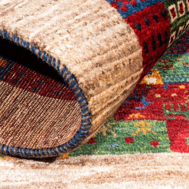 Tapete Gabbeh - Loribaft Persa - Real - 123 x 84 cm - multicolorido