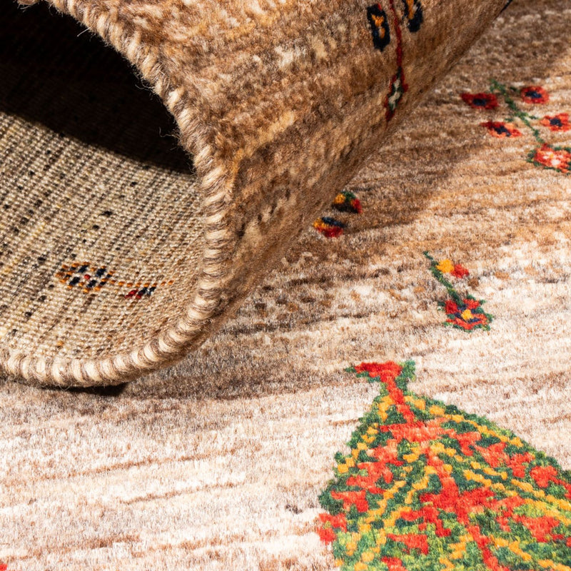 Tapete Gabbeh - Loribaft Persa - Real - 133 x 83 cm - cinzento