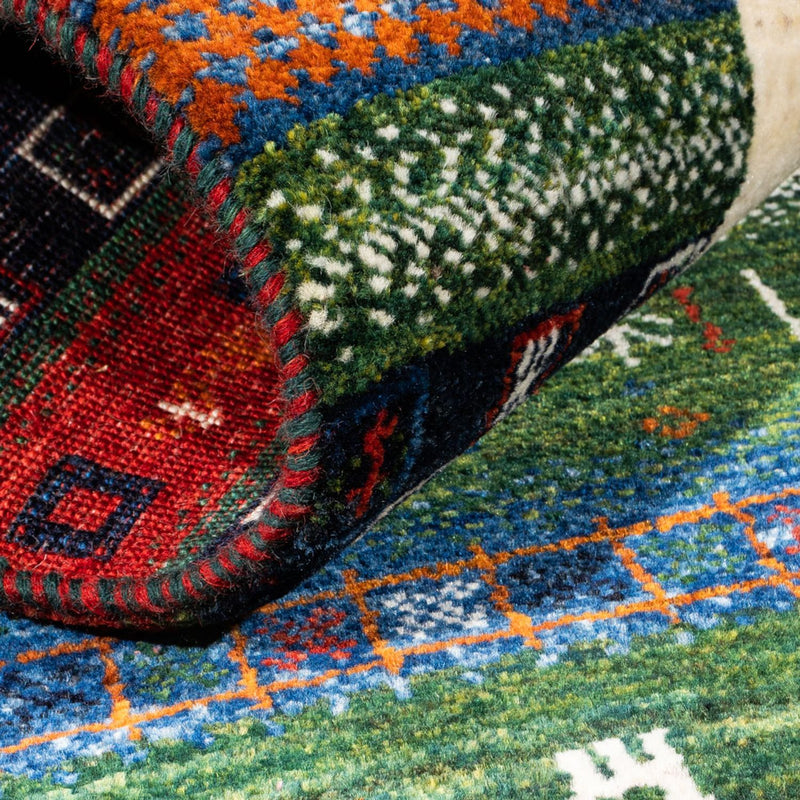 Tapete Gabbeh - Loribaft Persa - Real - 132 x 83 cm - multicolorido