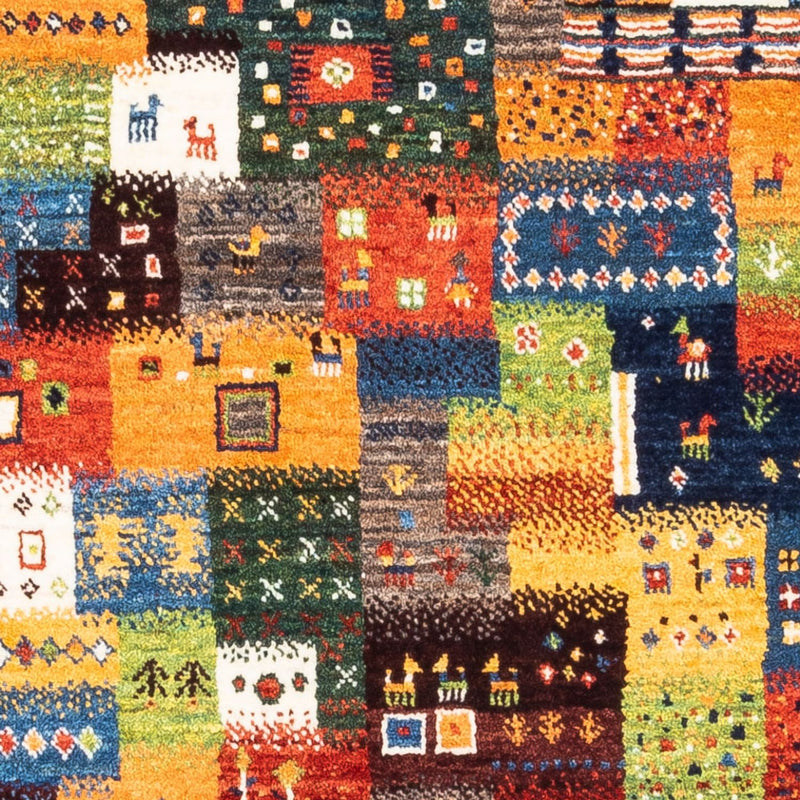 Tapete Gabbeh - Loribaft Persa - Real - 106 x 81 cm - multicolorido
