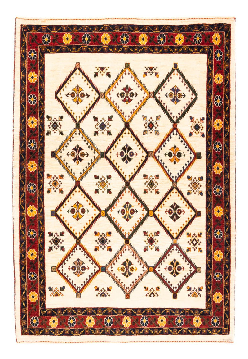 Gabbeh persa Tapete 114x155cm - Perserteppich Wollteppich - creme