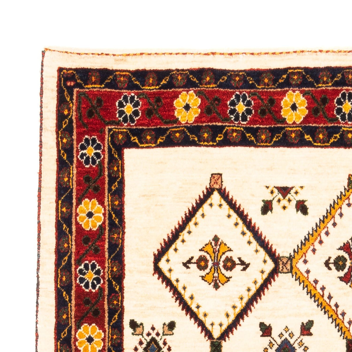 Gabbeh persa Tapete 114x155cm - Perserteppich Wollteppich - creme