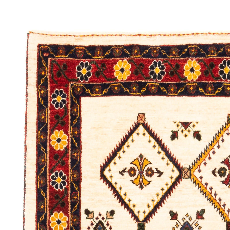 Gabbeh persa Tapete 114x155cm - Perserteppich Wollteppich - creme