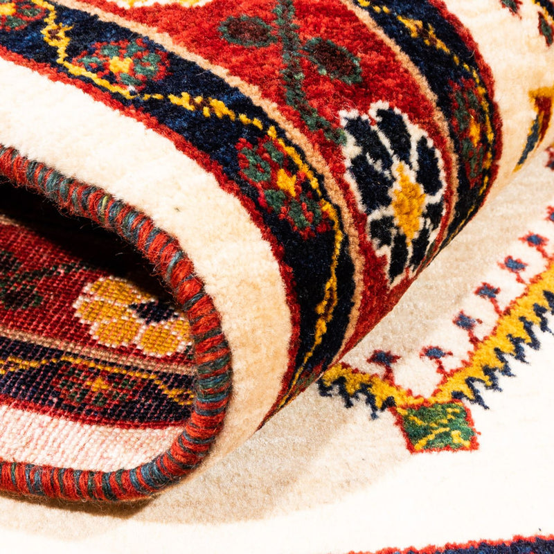 Gabbeh persa Tapete 114x155cm - Perserteppich Wollteppich - creme