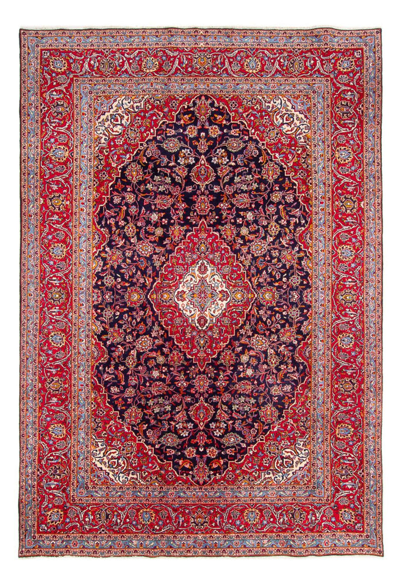 Tapete persa - Keshan - 353 x 246 cm - azul escuro