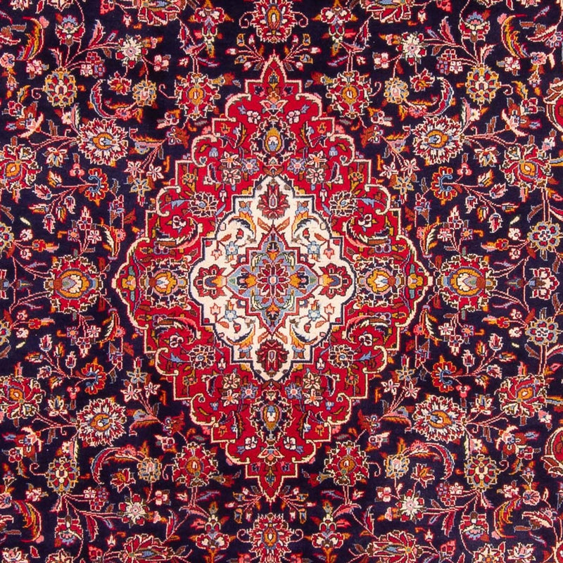 Tapete persa - Keshan - 353 x 246 cm - azul escuro