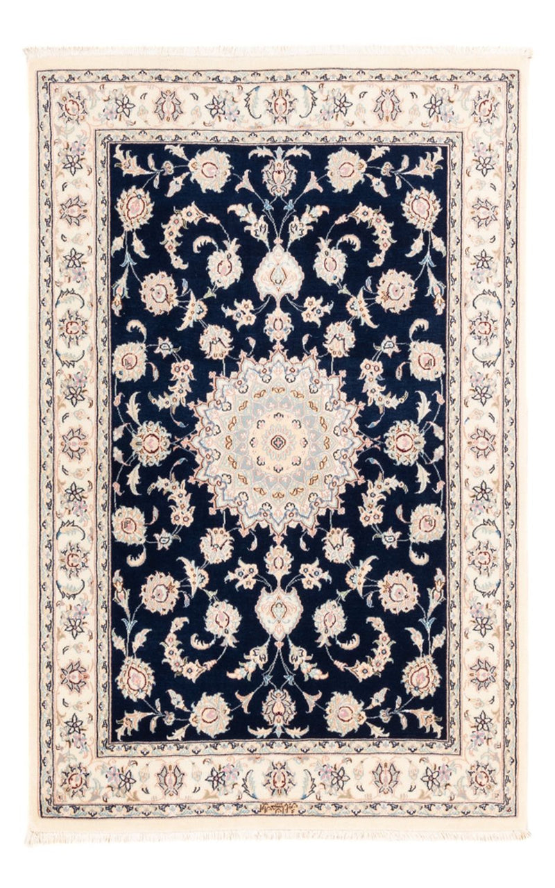 Tapete Persa - Nain - Premium - 161 x 105 cm - azul escuro