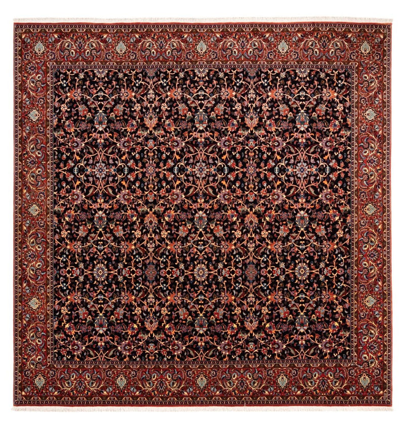 Tapete Persa - Bijar praça  - 250 x 248 cm - azul escuro