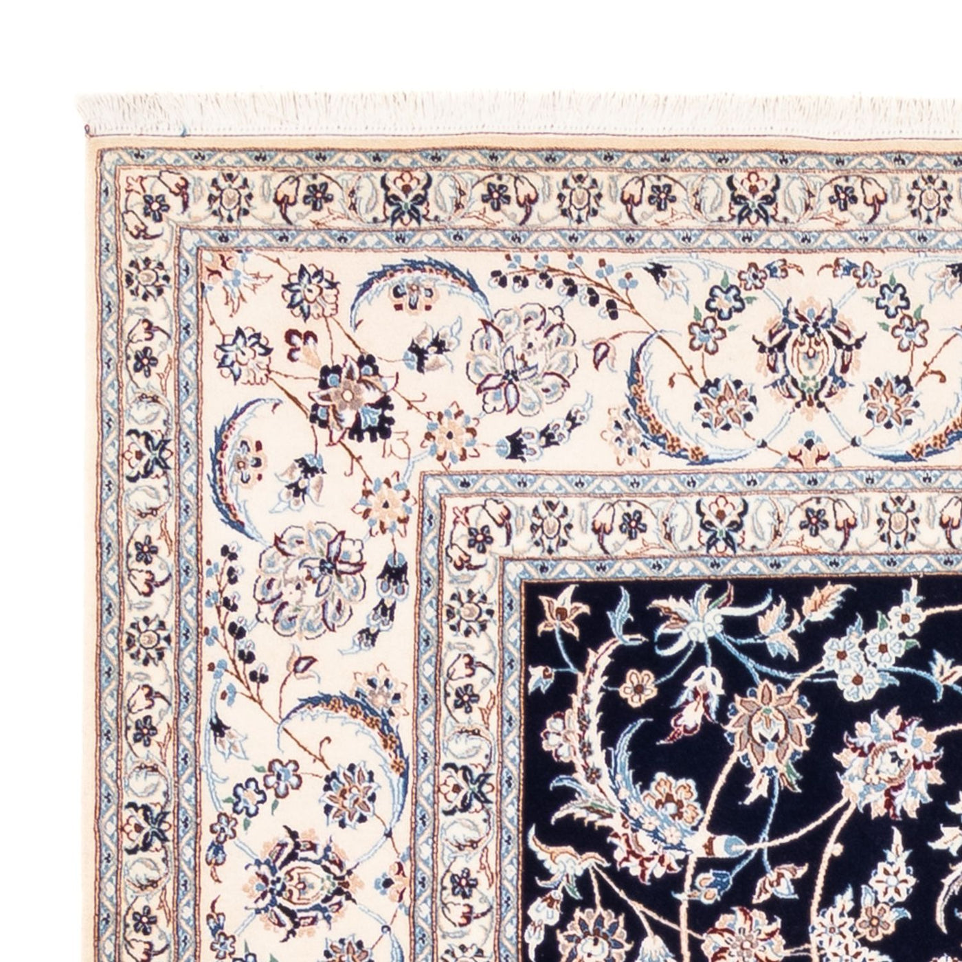 Tapete Persa - Nain - Premium - 260 x 215 cm - azul escuro