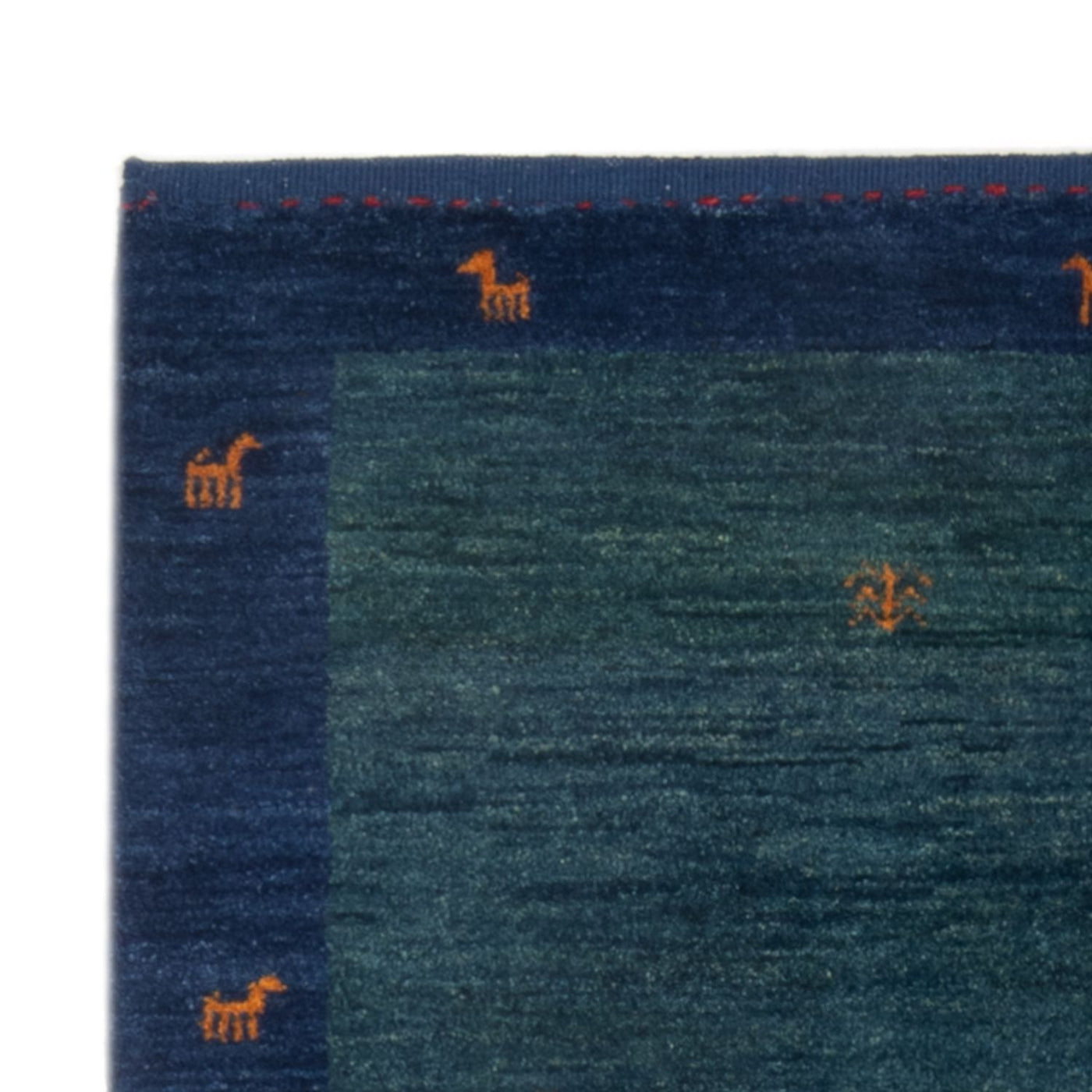 Tapete Gabbeh - Persa - 139 x 100 cm - azul petróleo