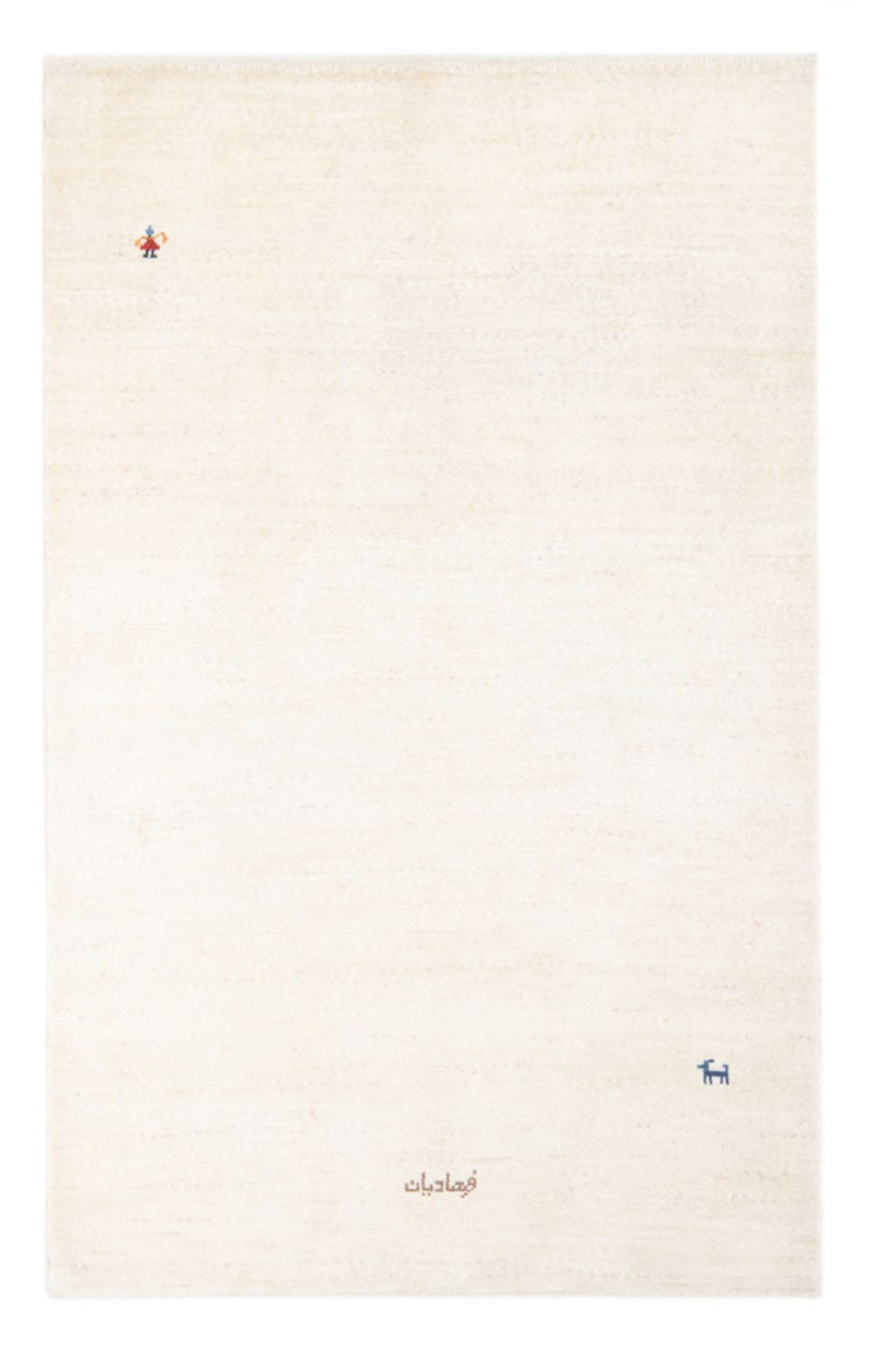 Tapete Gabbeh - Persa - 173 x 110 cm - branco