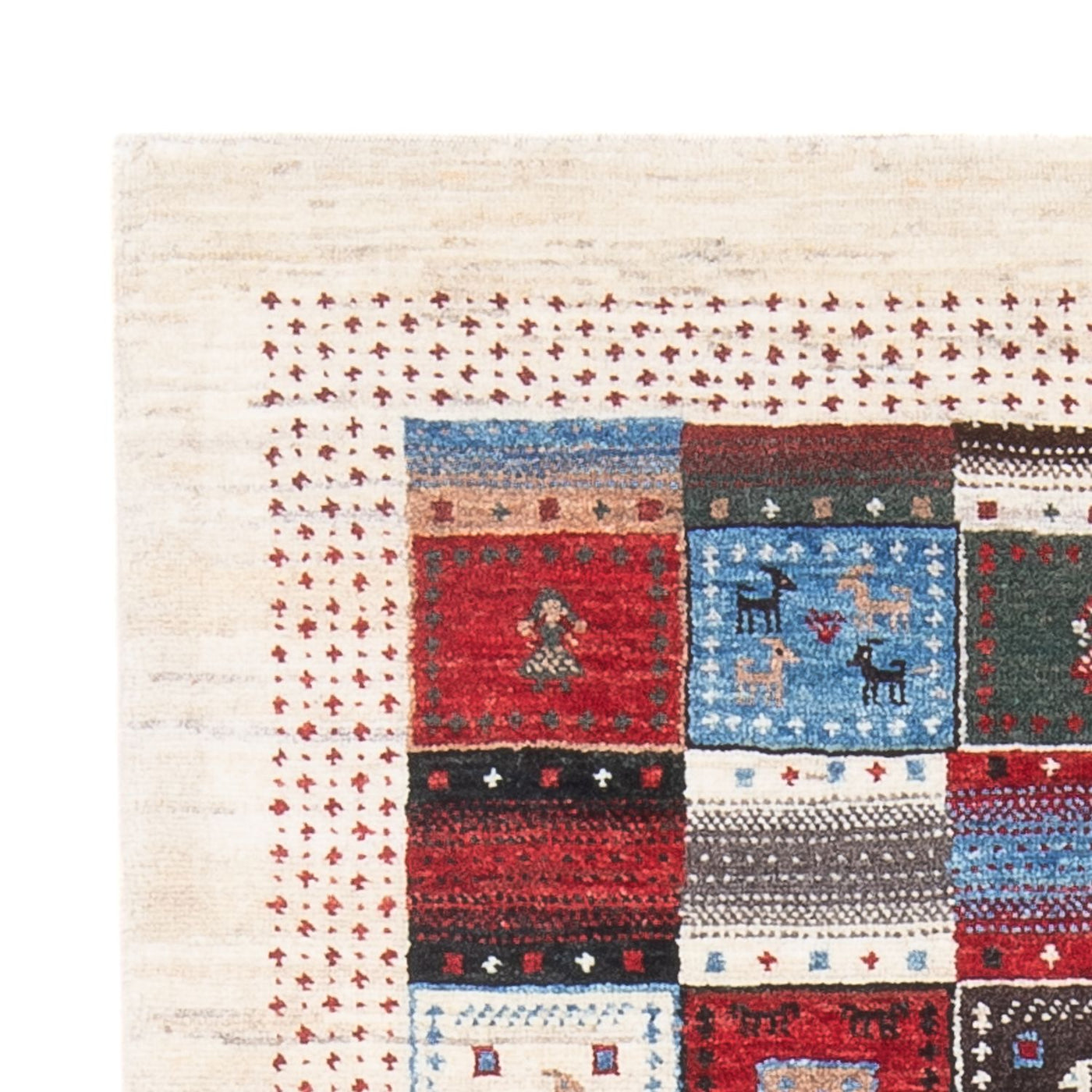 Loribaft Tapete 128x82cm - Perserteppich Wollteppich