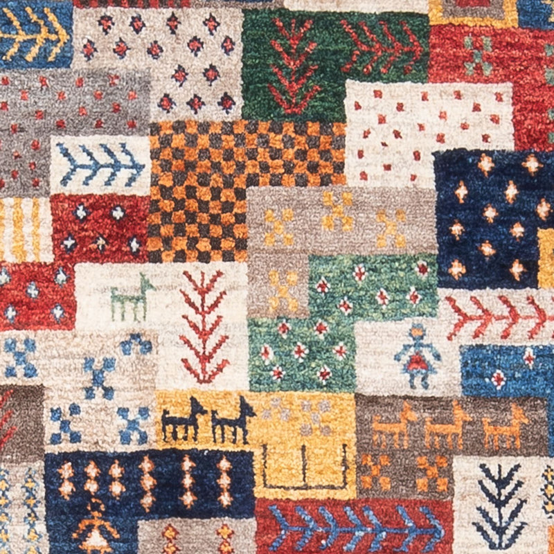 Tapete Gabbeh - Loribaft Persa - 129 x 78 cm - multicolorido