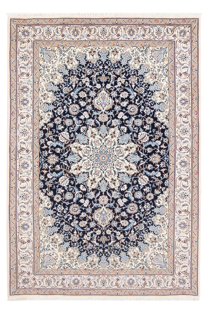 Tapete Persa - Nain - Premium - 198 x 130 cm - azul escuro