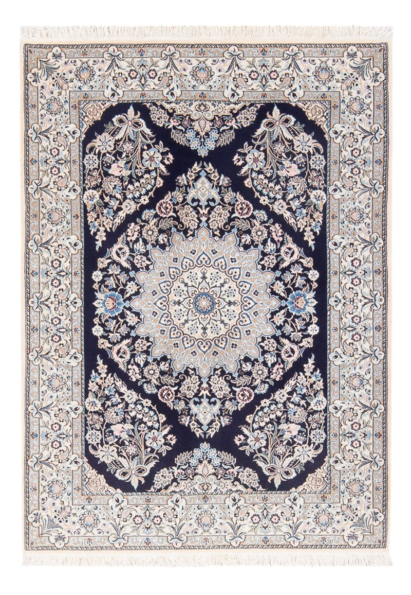 Tapete Persa - Nain - Premium - 147 x 104 cm - azul escuro