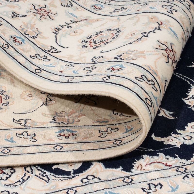 Tapete Persa - Nain - 261 x 223 cm - azul escuro