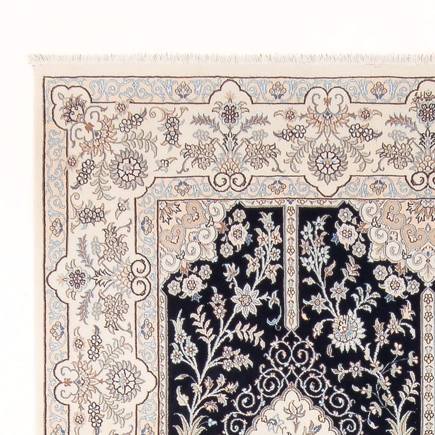 Tapete Persa - Nain - Premium - 294 x 196 cm - azul escuro