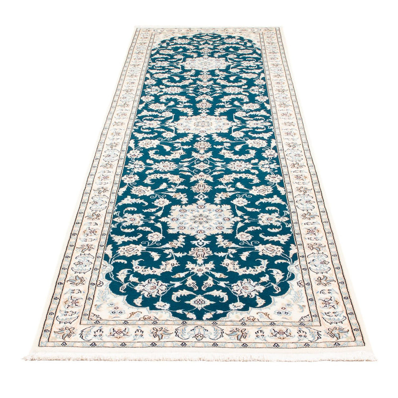 Corredor Tapete Persa - Nain - Premium - 298 x 81 cm - azul escuro