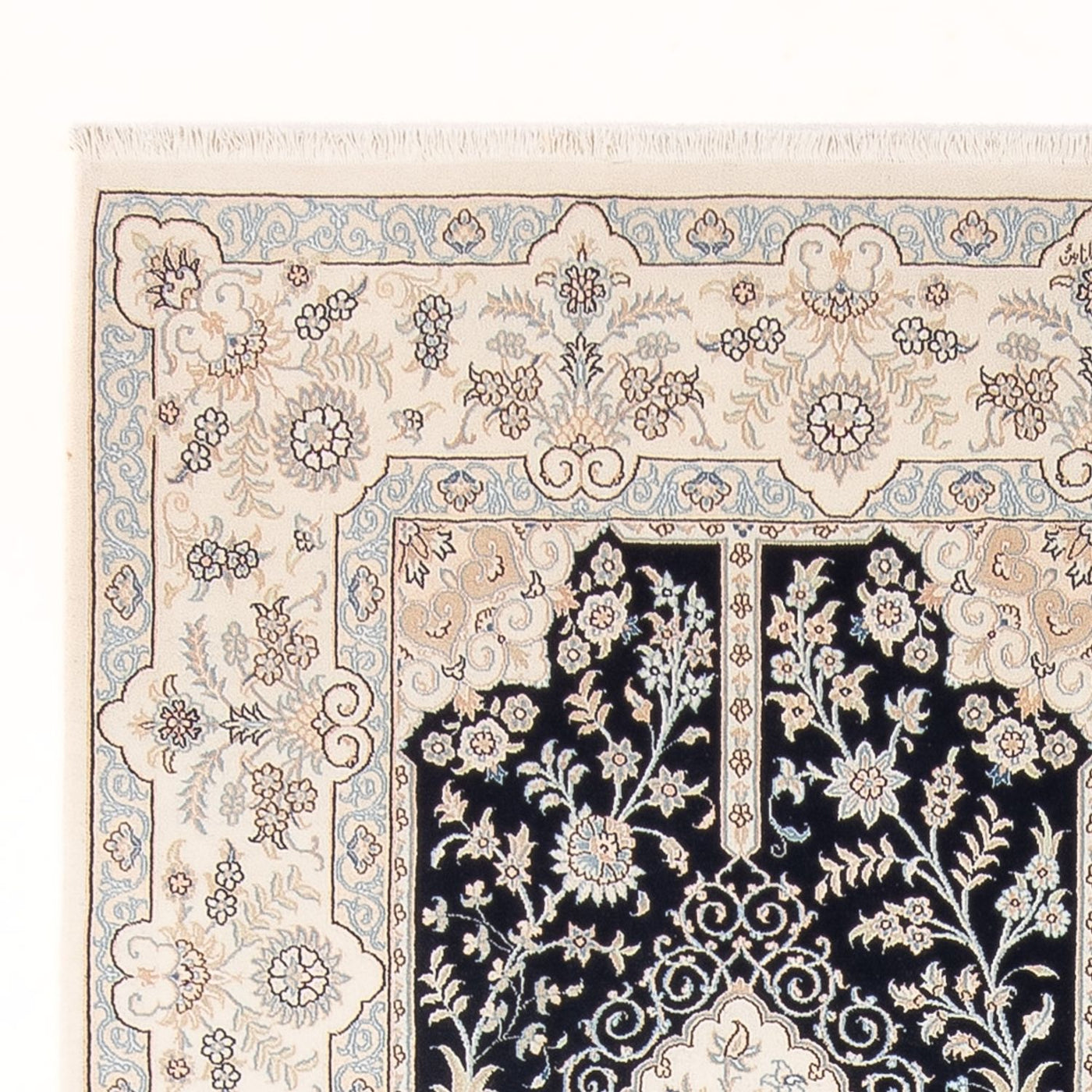 Tapete Persa - Nain - Premium - 302 x 199 cm - azul escuro