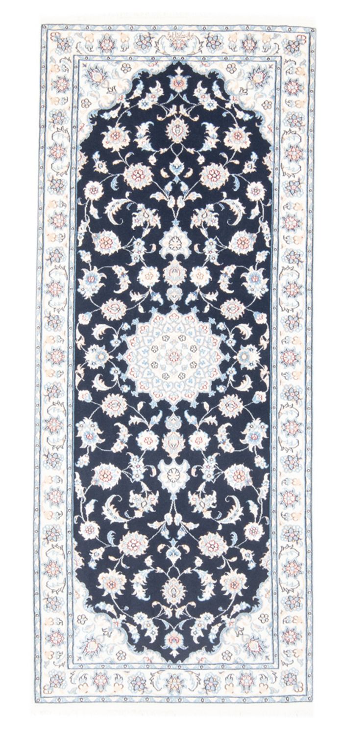 Corredor Tapete Persa - Nain - Royal - 194 x 82 cm - azul escuro