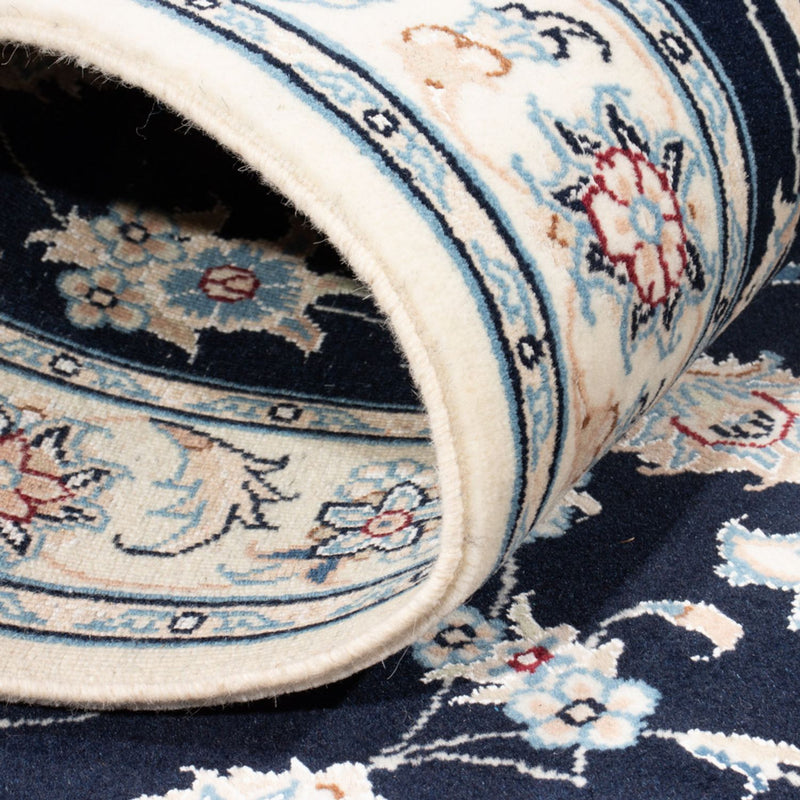 Corredor Tapete Persa - Nain - Royal - 194 x 82 cm - azul escuro