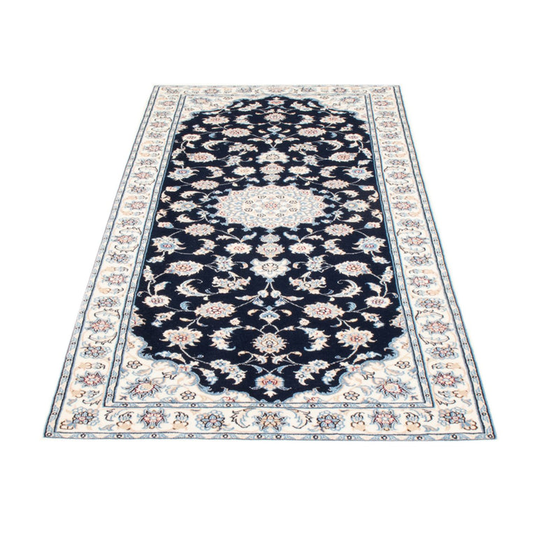 Corredor Tapete Persa - Nain - Royal - 194 x 82 cm - azul escuro