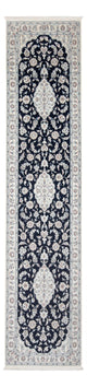 Corredor Tapete Persa - Nain - Premium - 339 x 86 cm - azul escuro