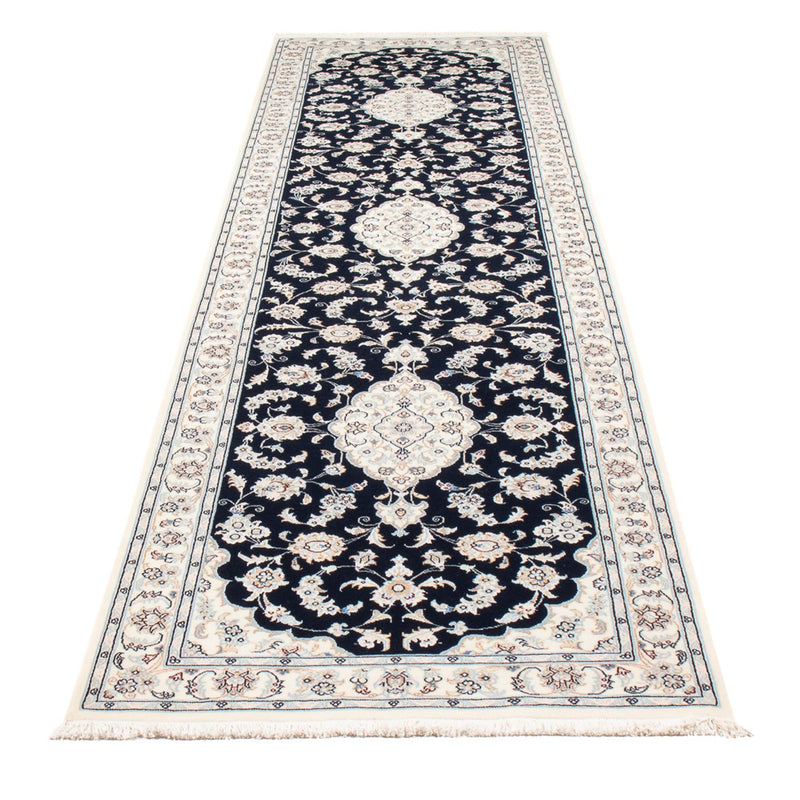 Corredor Tapete Persa - Nain - Premium - 340 x 85 cm - azul escuro