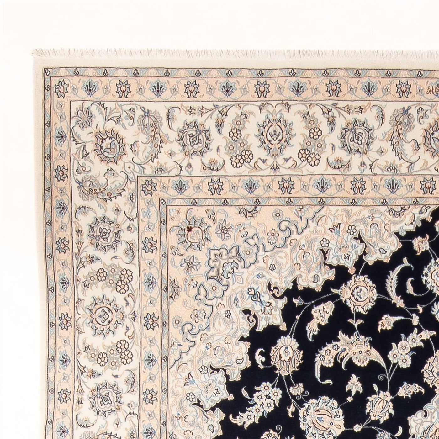 Tapete Persa - Nain - Premium - 344 x 245 cm - azul escuro