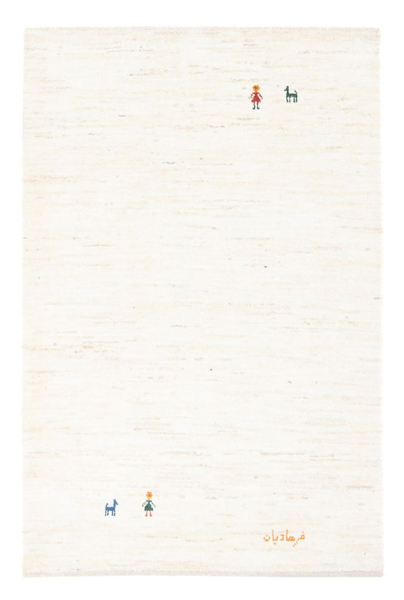 Tapete Gabbeh - Persa - 150 x 104 cm - branco