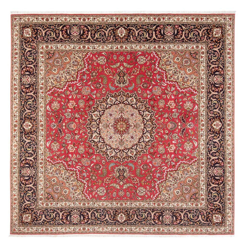 Tapete Persa - Tabriz - Royal praça  - 252 x 252 cm - vermelho